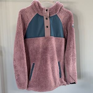 686 Women's Pink and Blue Fleece Sweater